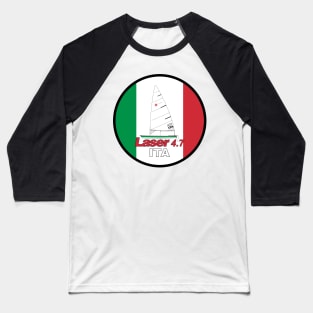 laser class sailboat on flag Italy Baseball T-Shirt